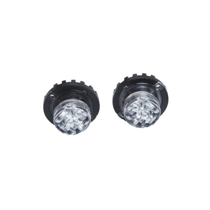 Set 2 stroboscoape auto LED rotunde 2x4 LED-uri 